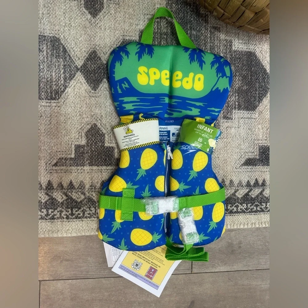 New Speedo Infant ~30 LB Pineapple Print Life Jacket Vest Swim NWT~ Speedo